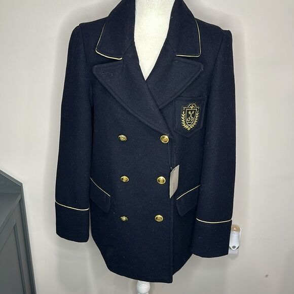 ZARA NAUTICAL BREASTED COAT JACKET NWT size M - Picture 8 of 13